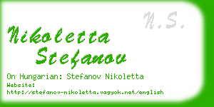 nikoletta stefanov business card